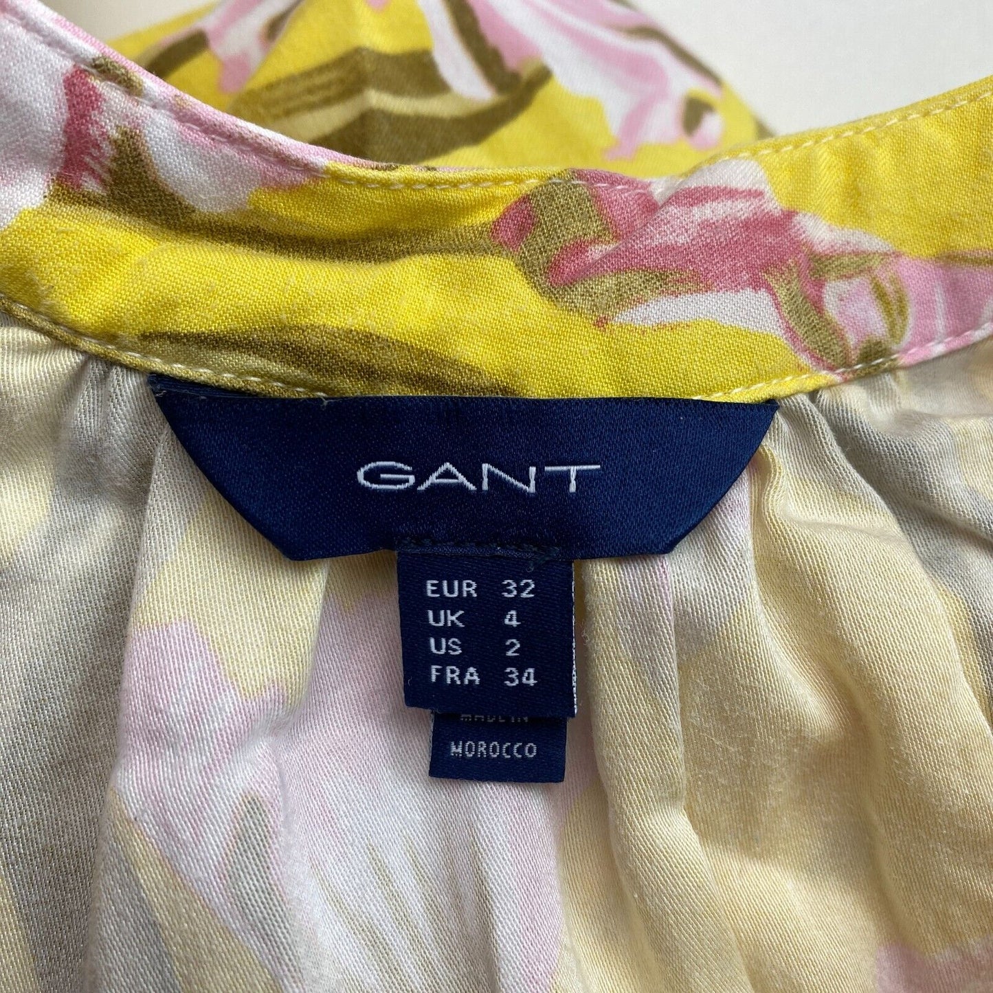 GANT Women Yellow Relaxed Iris Print Caftan Dress Size EU 32 UK 4 US 2