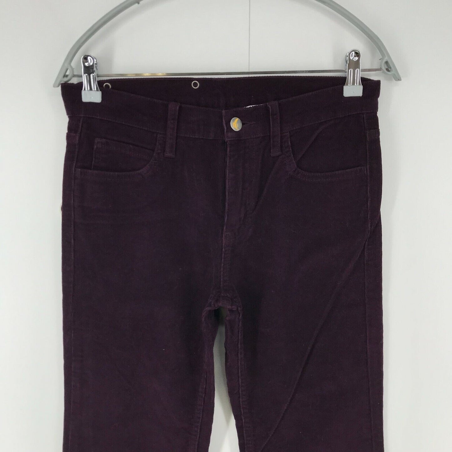 MONKEE GENES Dark Purple Skinny Fit Corduroy Organic Cotton Trousers W28