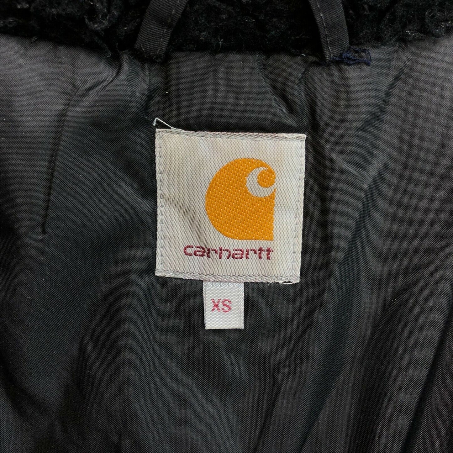 CARHARTT Black Hooded Padded Anchorage Parka Coat Jacket Size XS