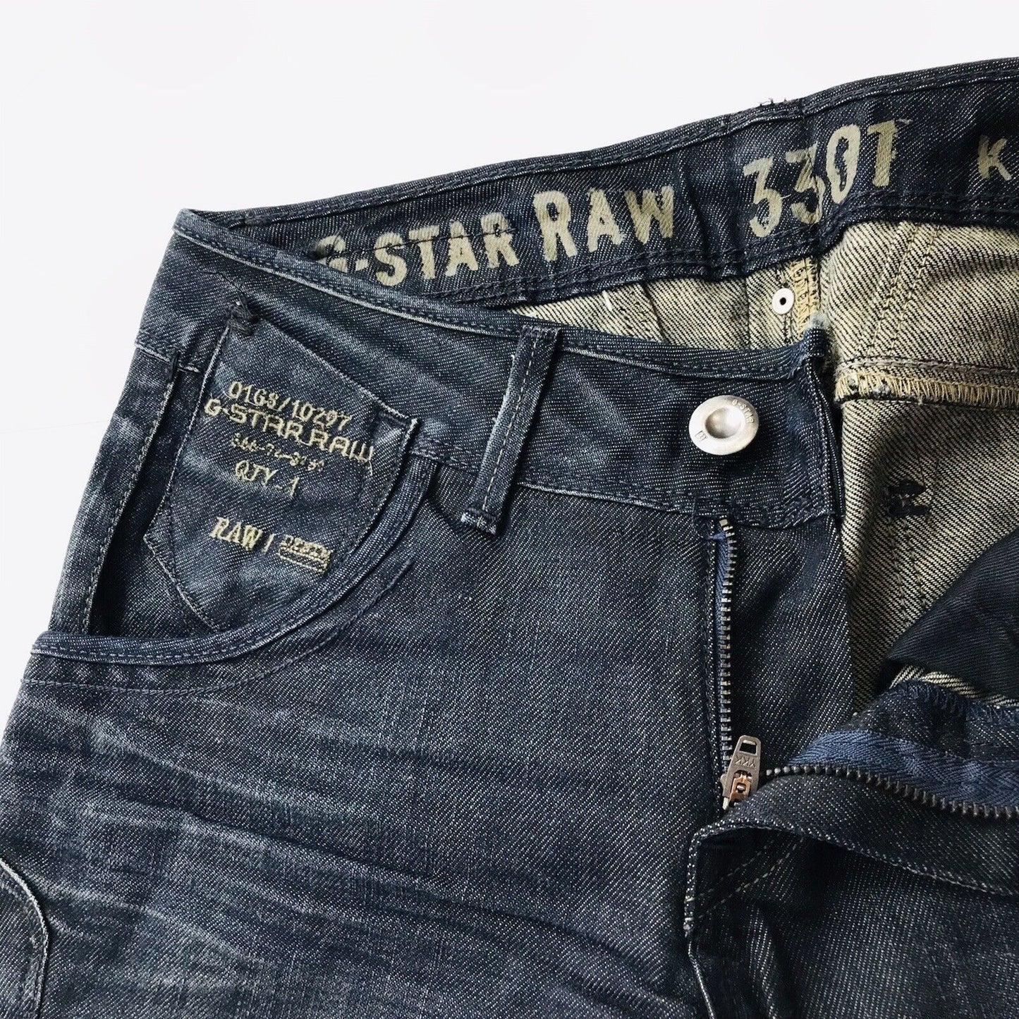 G-STAR RAW JAXON Femme Jean Skinny Bleu Foncé W27 L32 Fabriqué En Italie