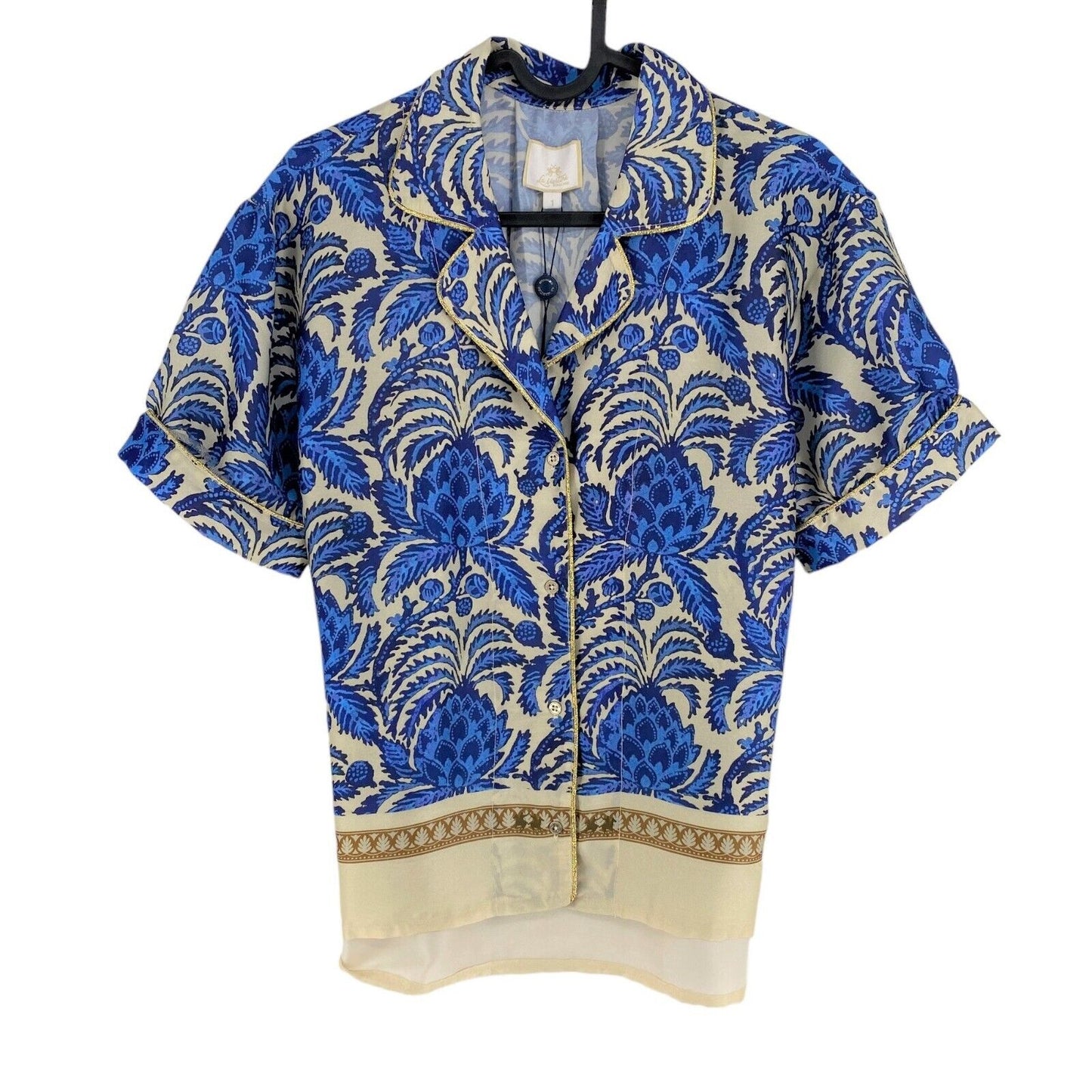 LA MARTINA Blue Printed Short Sleeves Shirt Size 1 / XS