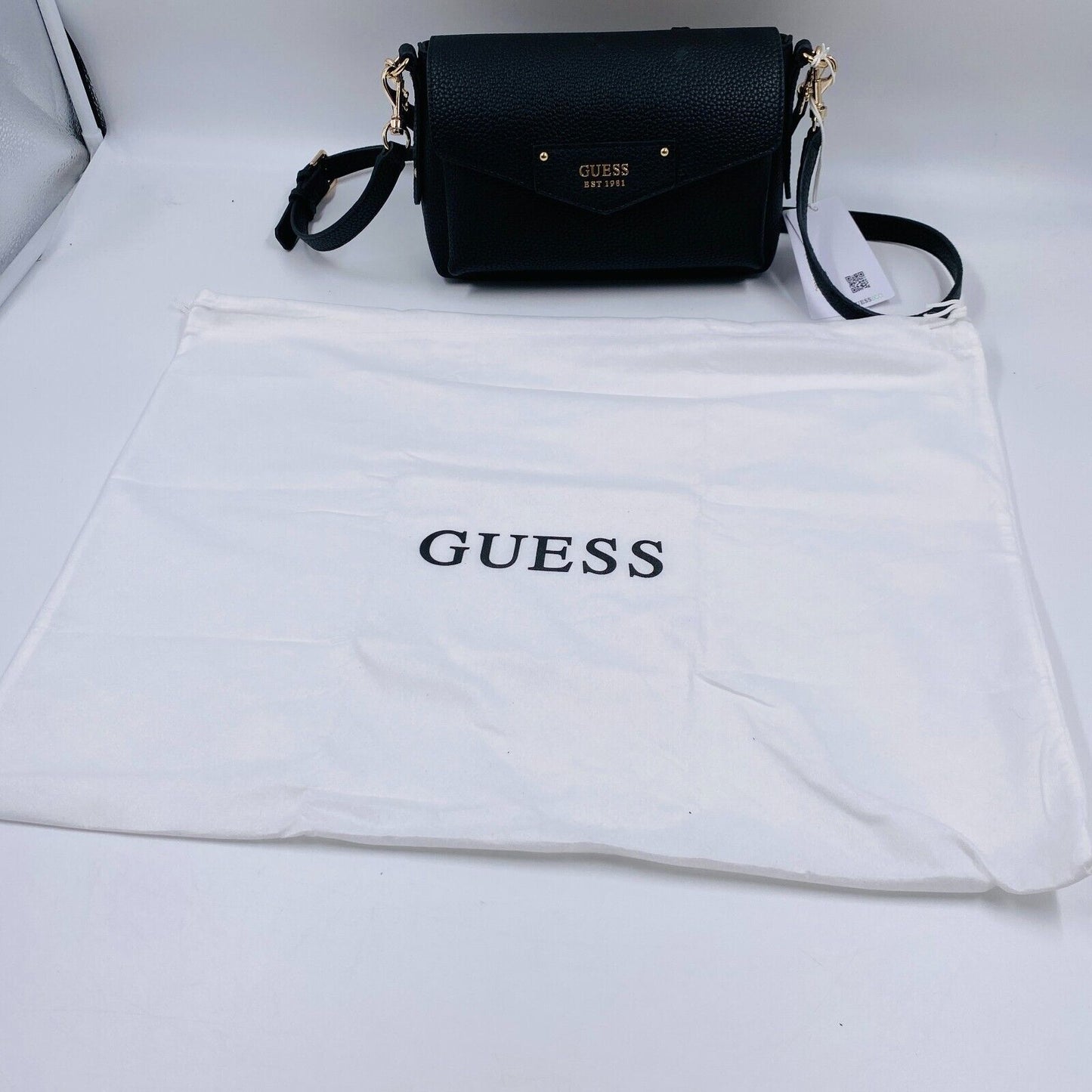 GUESS Women Black Eco Leather Small Handbag Shoulder Bag