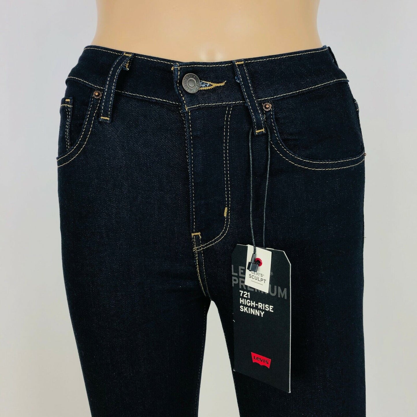 Levi‘s 721 Women's Teens Girl's Dark Blue High Rise Skinny Stretch Jeans W24 L30