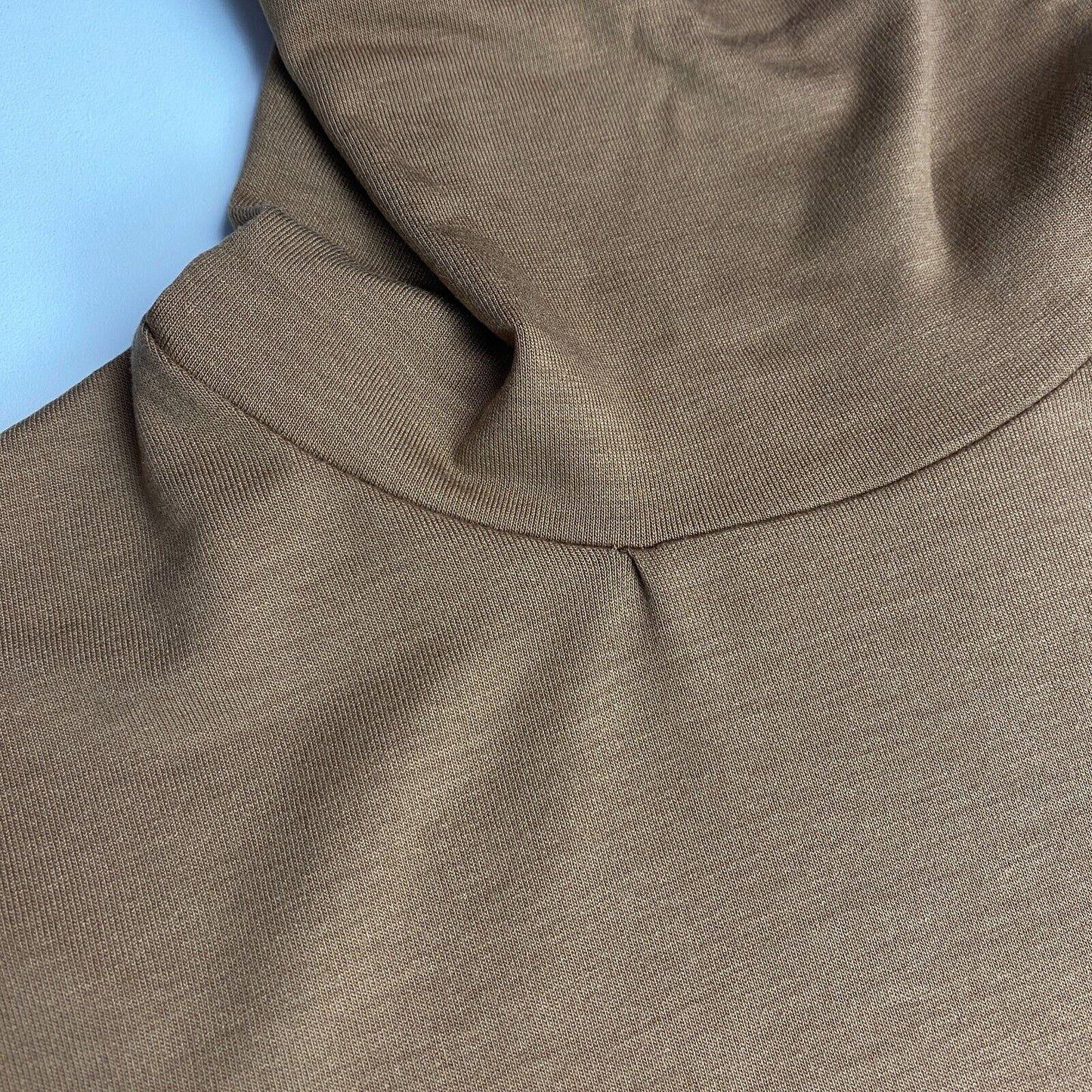 GANT T-shirt à manches longues extensible à col roulé marron taille XS