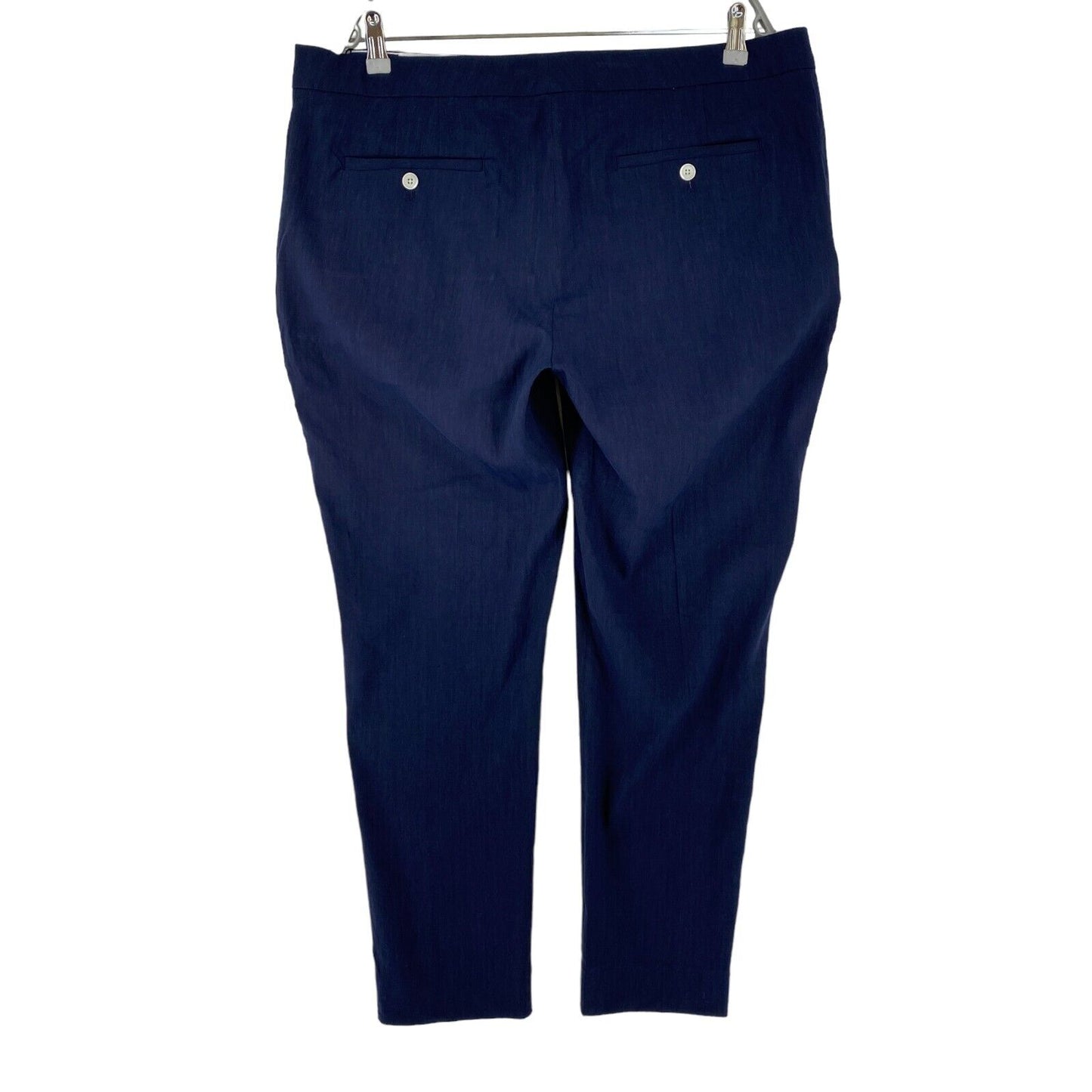 GANT Damen Dunkelblaue Slim Fit-Anzughose aus Leinenmischung EUR 46 UK 18 US 16 W36