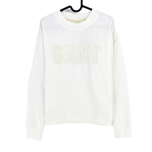 GANT White Logo Crew Neck Sweater Jumper Size M