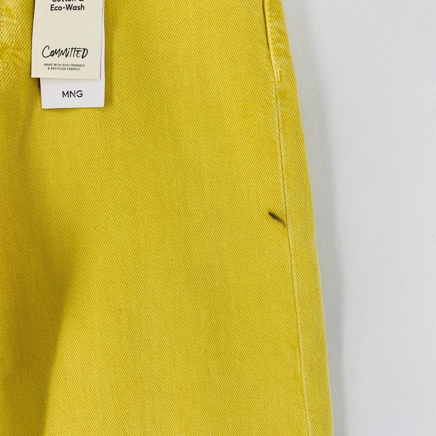 MANGO Women Yellow High Waist Regular Wide Leg Fit Jeans EUR 32 US 1 W23