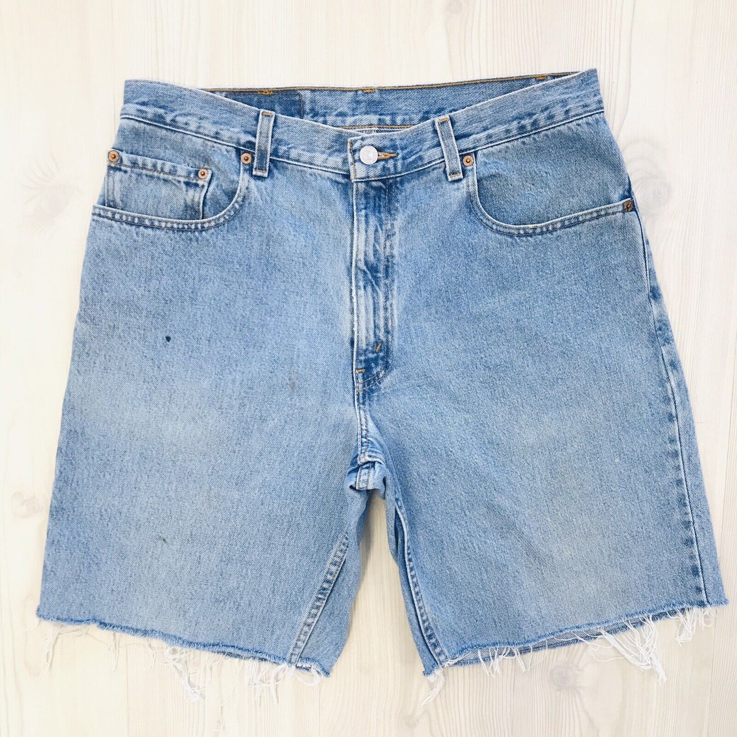 Levi's 560 Custom Made Blue Comfort Straight Fit Cut-Off Shorts W34