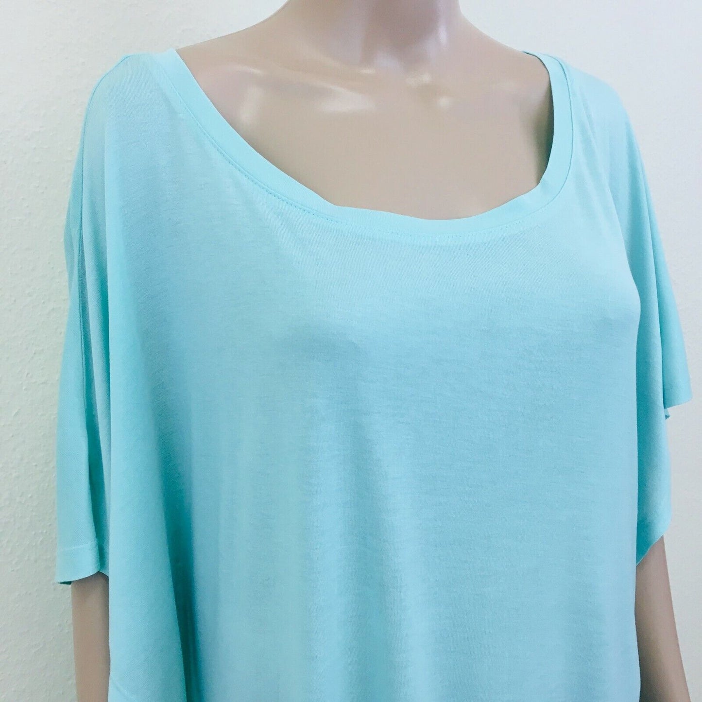 ZARA Blue Loose Fit Viscose T Shirt Top Blouse Size M