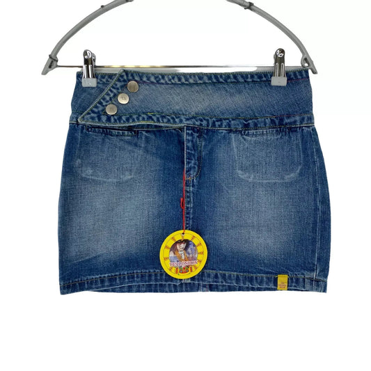 YES LONDON Blue Regular Fit Retro Denim Mini Skirt EUR 40 W26