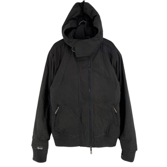 SUPERDRY Professional The WIndbomber Black Cotton Blend Hooded Jacket Size XL