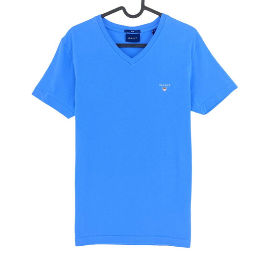 GANT Hellblaues Original Slim T-Shirt mit V-Ausschnitt, Größe S