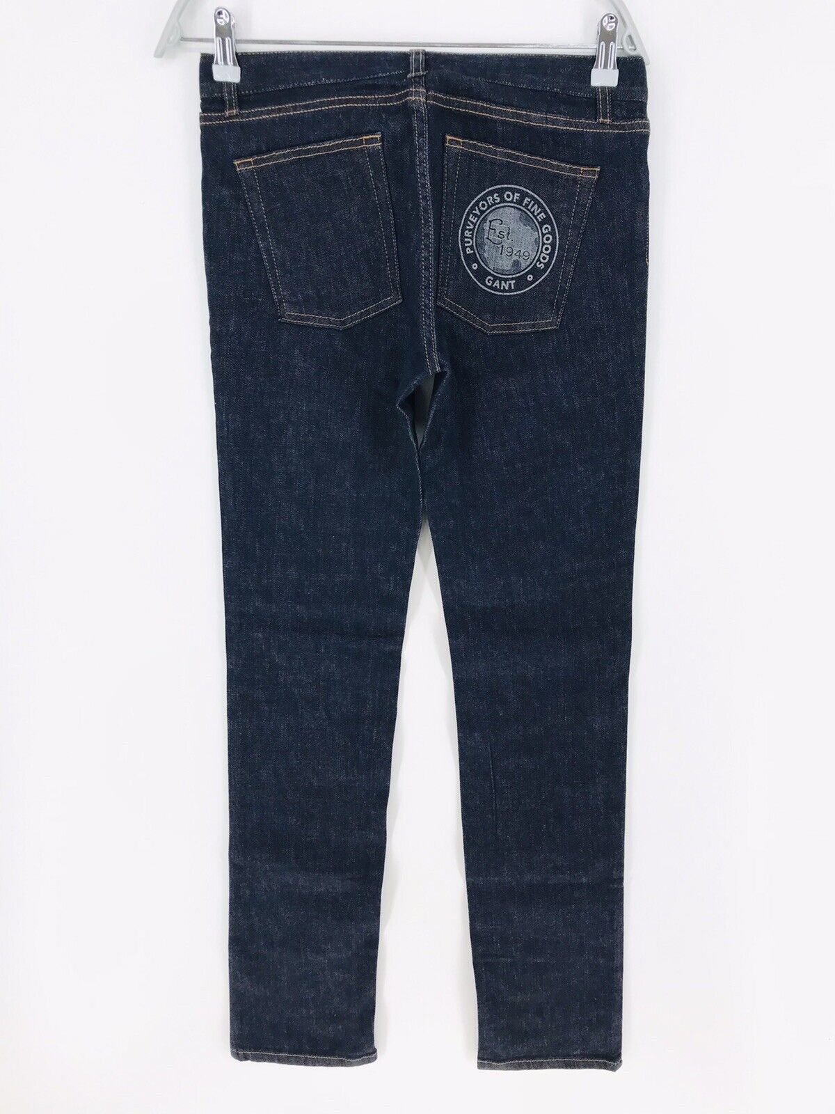 €179 GANT NELLY Women Dark Blue Low Waist Regular Super Slim Fit Jeans W28 L34