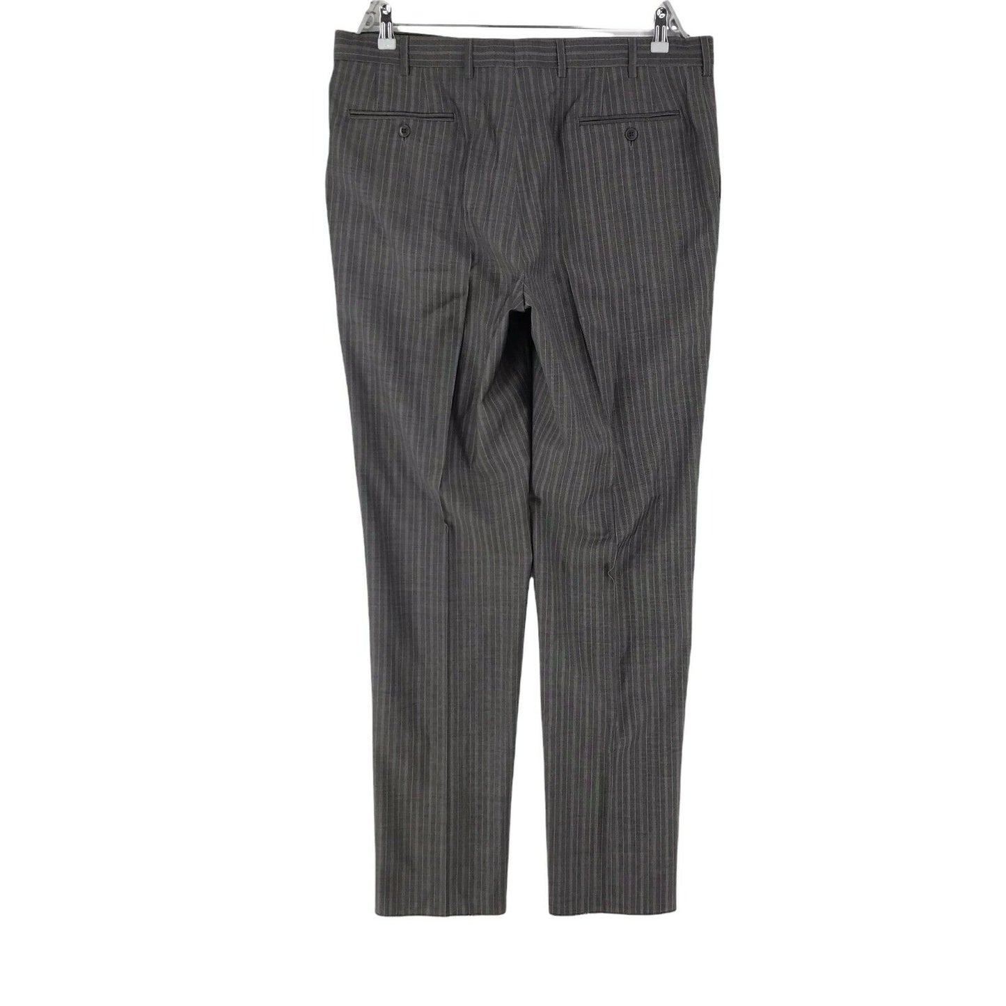 LUBIAM Grey Regular Straight Fit Virgin Wool Trousers Size EU 54 W38 / EU 58 W42