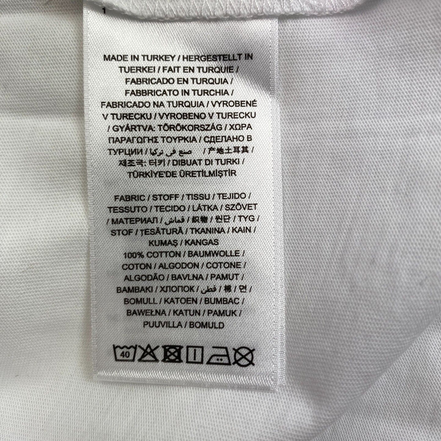 GANT T-shirt à manches longues et col rond avec logo blanc Taille S