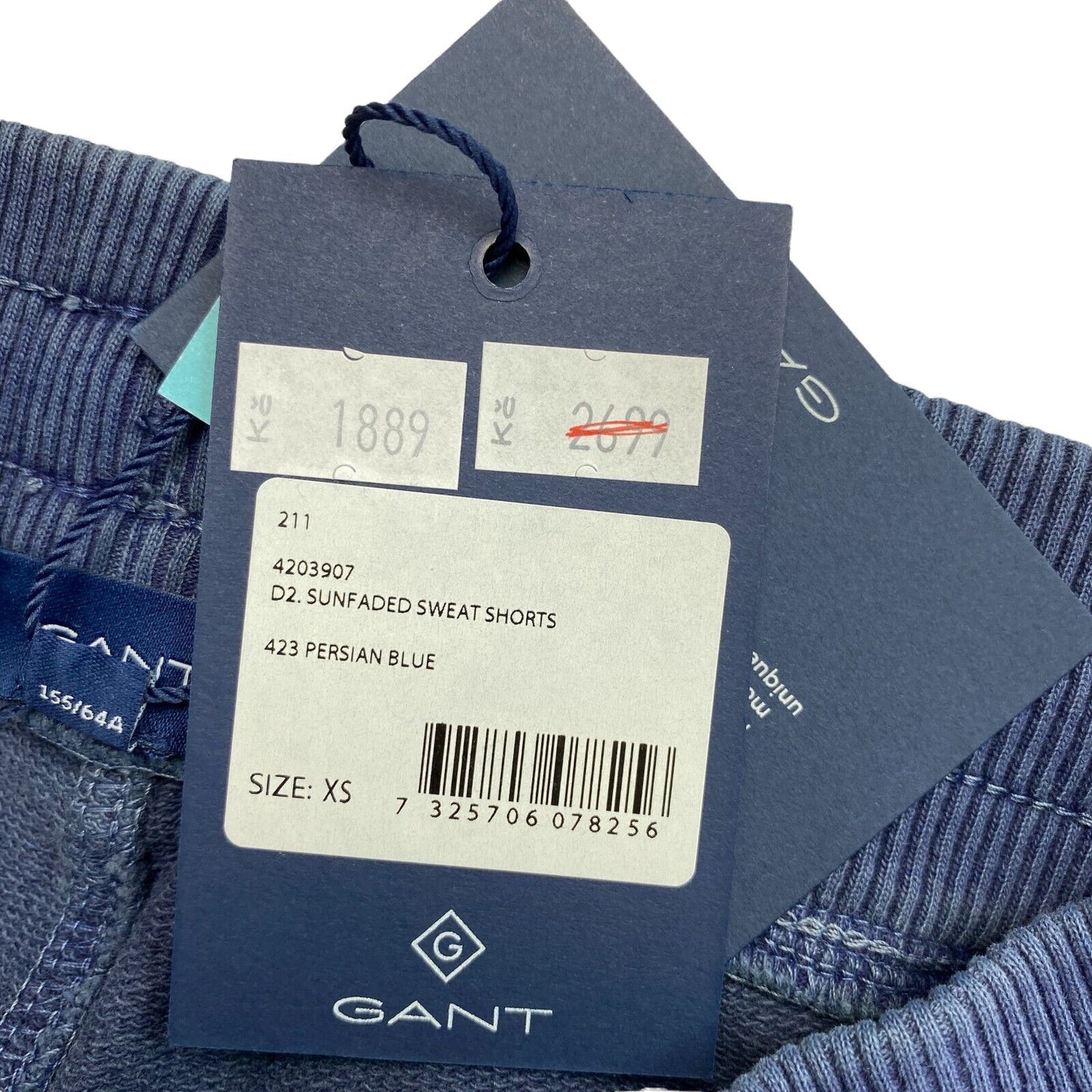 GANT Navy Blue Sun Faded Sweat Shorts Size XS