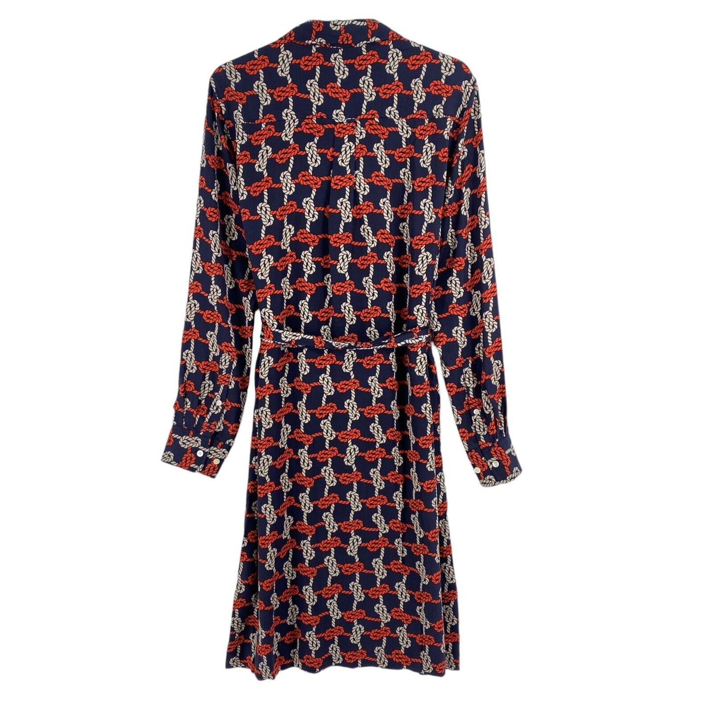 GANT Navy Blue Pure Prep Knot Print Long Sleeve Shirt Dress Size EU 36 UK 8 US 6