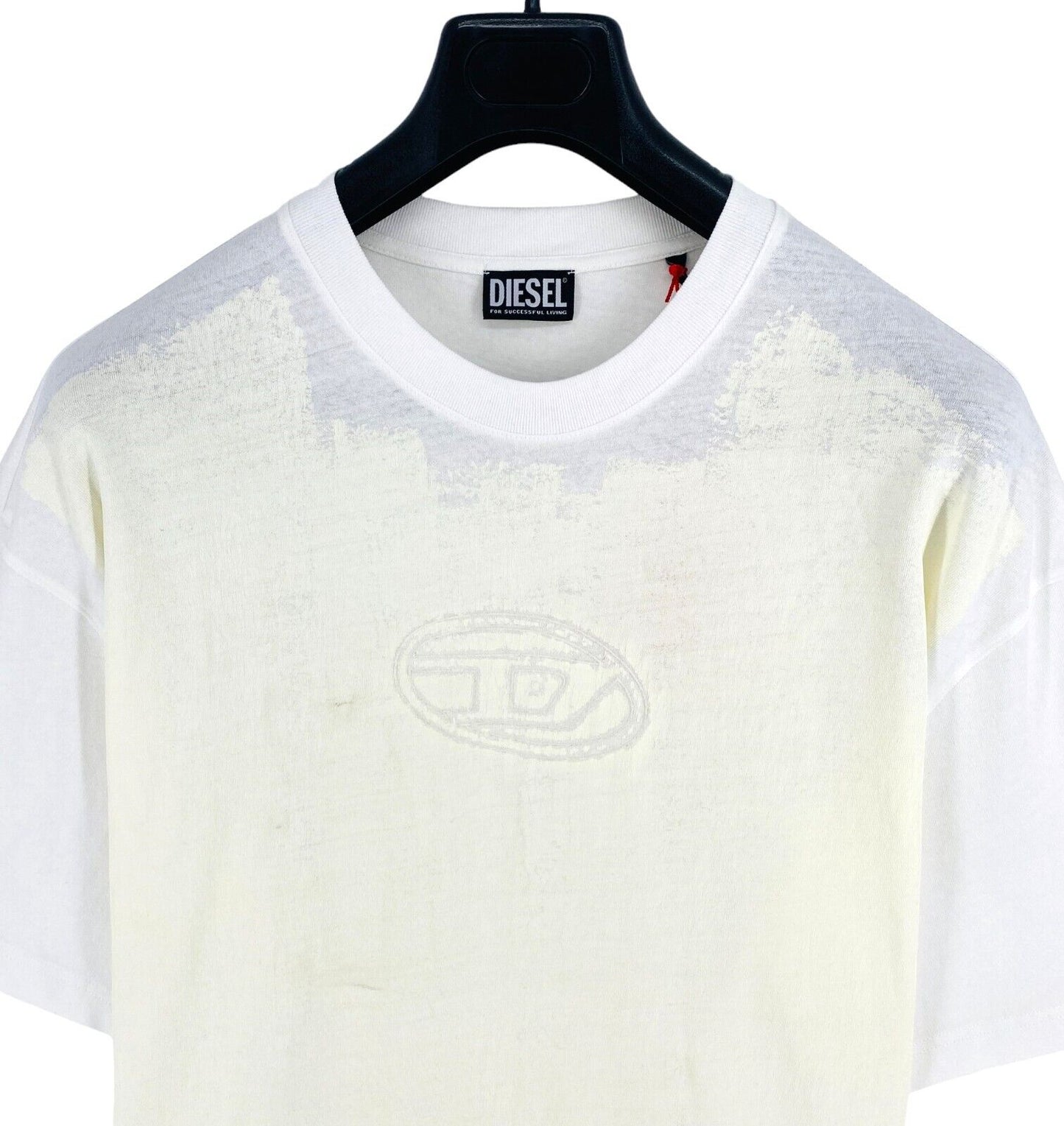 DIESEL Men White T-WASH-E1 Crew Neck Short Sleeve T-Shirt Size XL