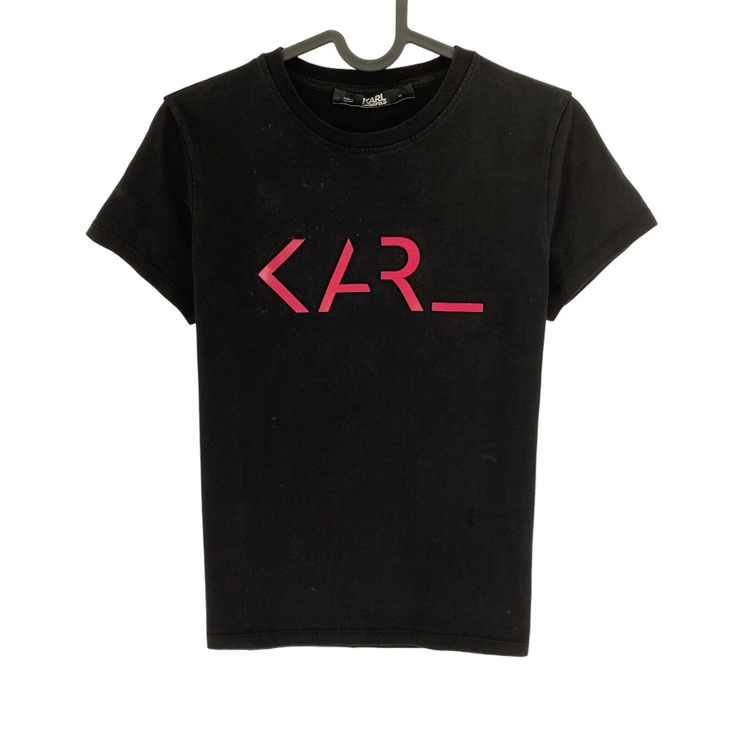 Karl Lagerfeld Black Legend Logo Crew Neck T Shirt Size XS