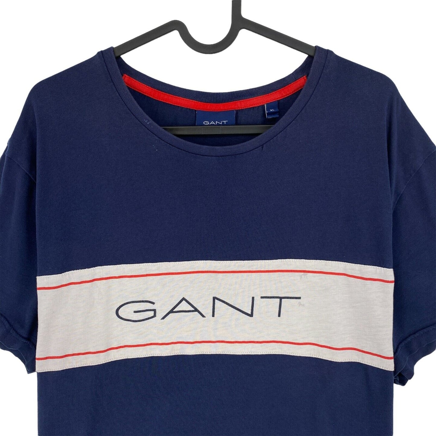 GANT Navy Blue Big Logo Crew Neck T Shirt Size XL