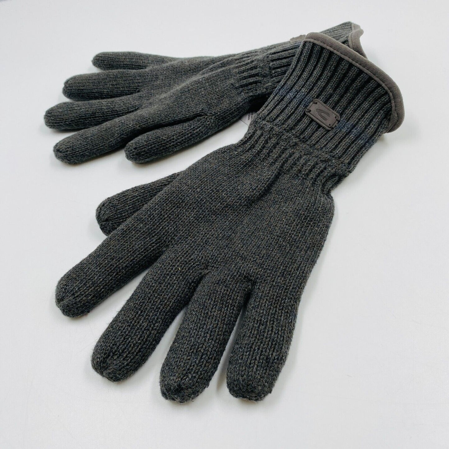 Camel Active Mens Dark Grey Cotton Insulated Warm Knit Gloves Size L