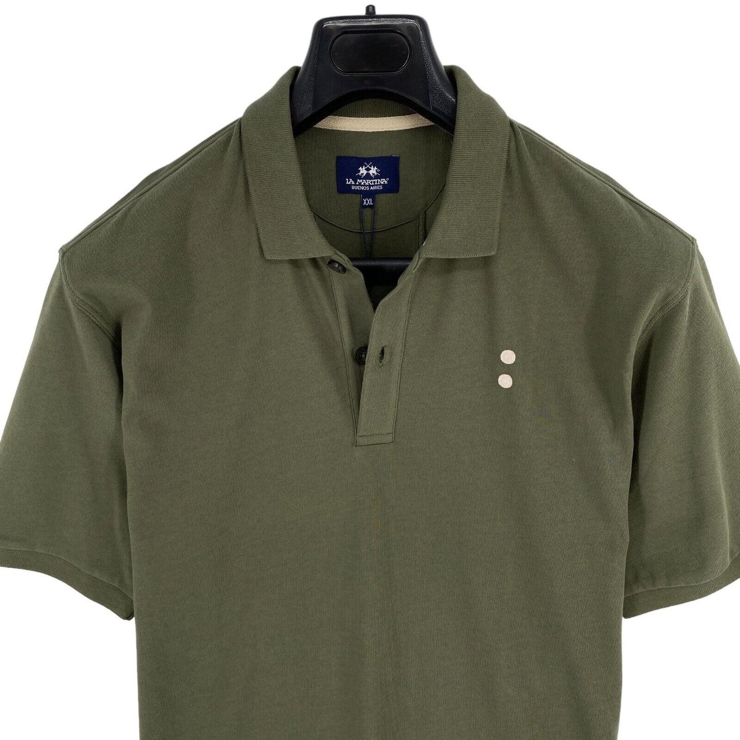 LA MARTINA Men Green SS Over Fit Jersey Polo Shirt Size 2XL XXL