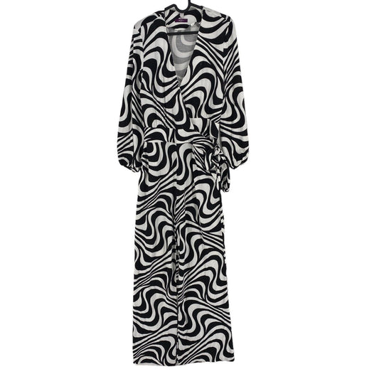 GANT Women Black Printed Overall Wrap Jumpsuit Playsuit Size EU 38 UK 10 US 8