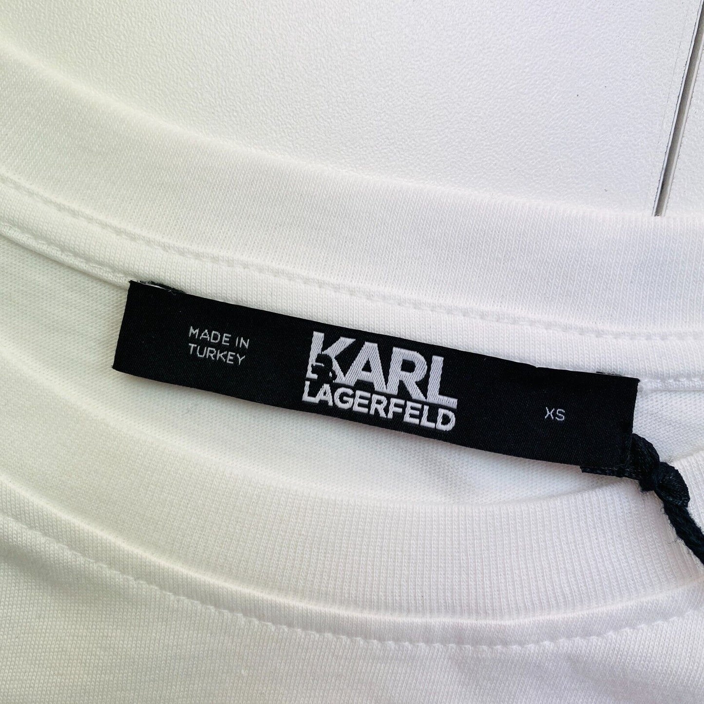 Karl Lagerfeld Women White K/Zodiac Taurus Crew Neck SS T Shirt Size XS