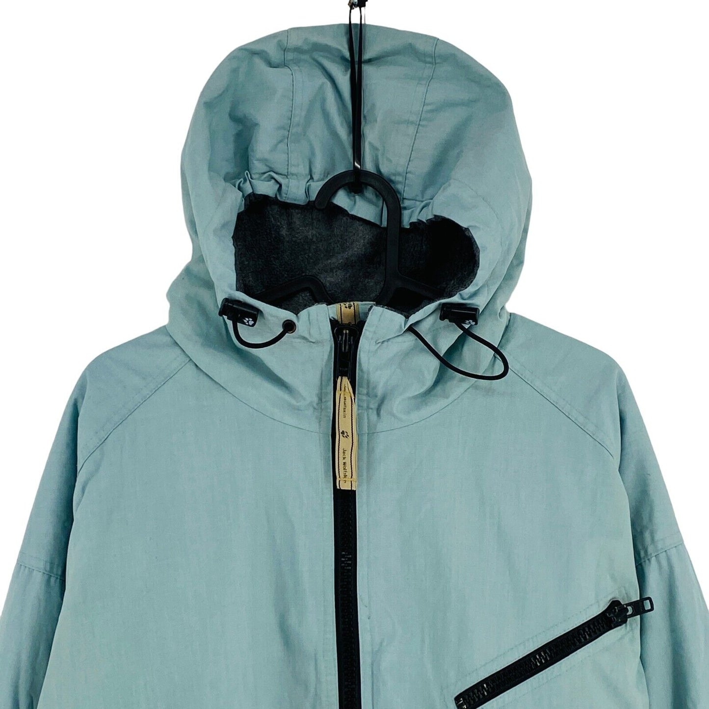 Jack Wolfskin Adventure Light Blue Cotton Blend Hooded Jacket Coat Size M