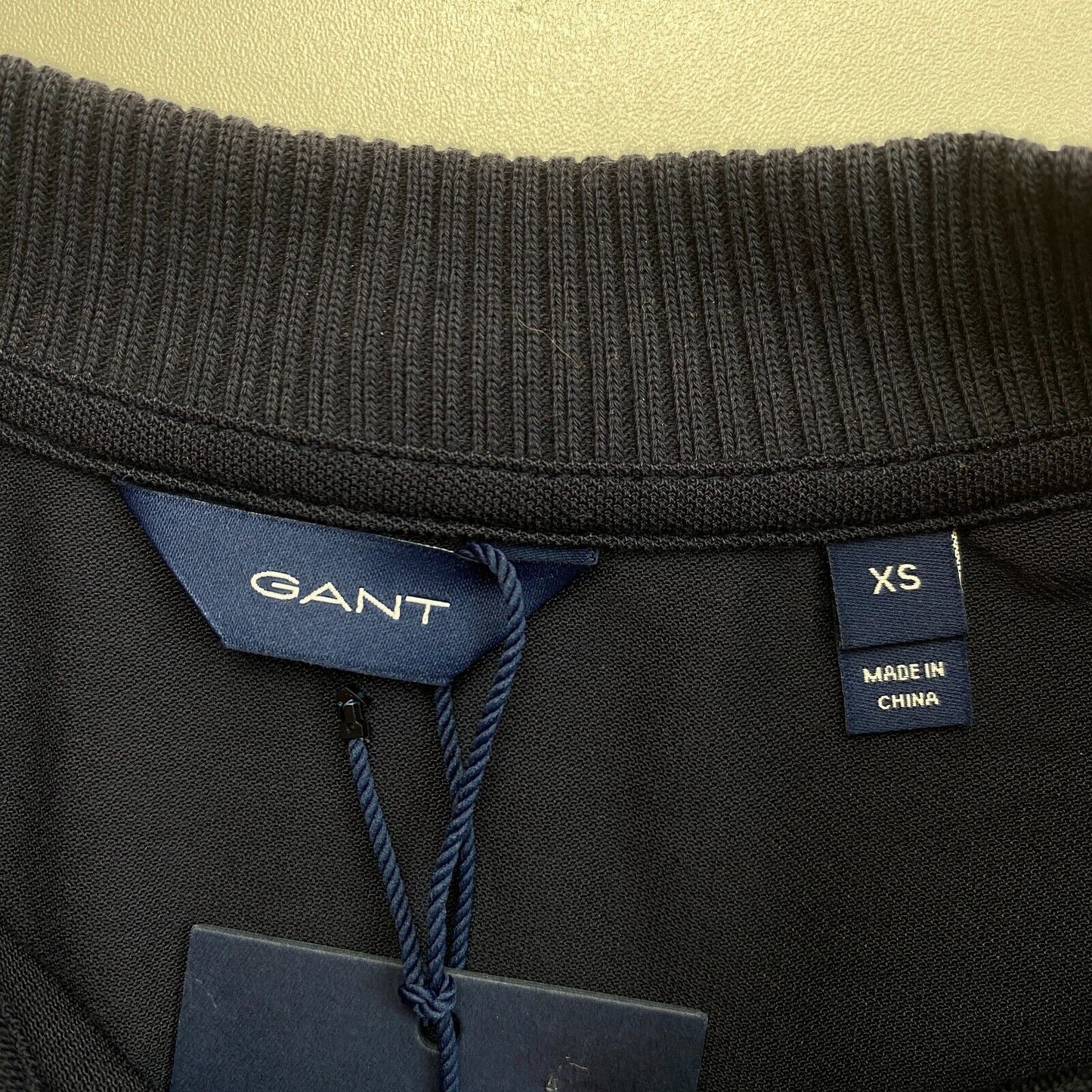 GANT Navy Blue Detail Collar Polo Shirt Size XS