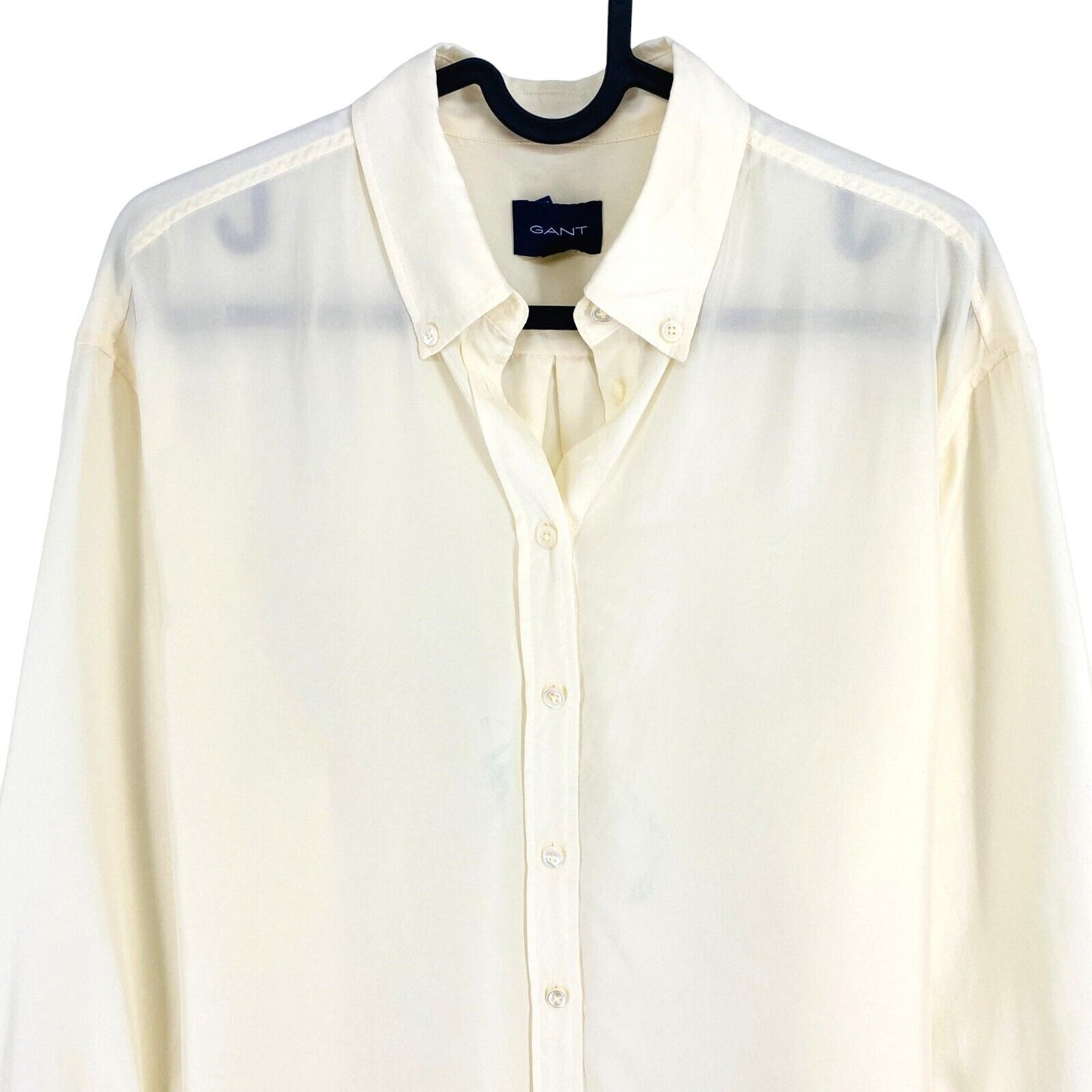 GANT Beige Relaxed Silk Shirt Size EU 34 UK 6 US 4