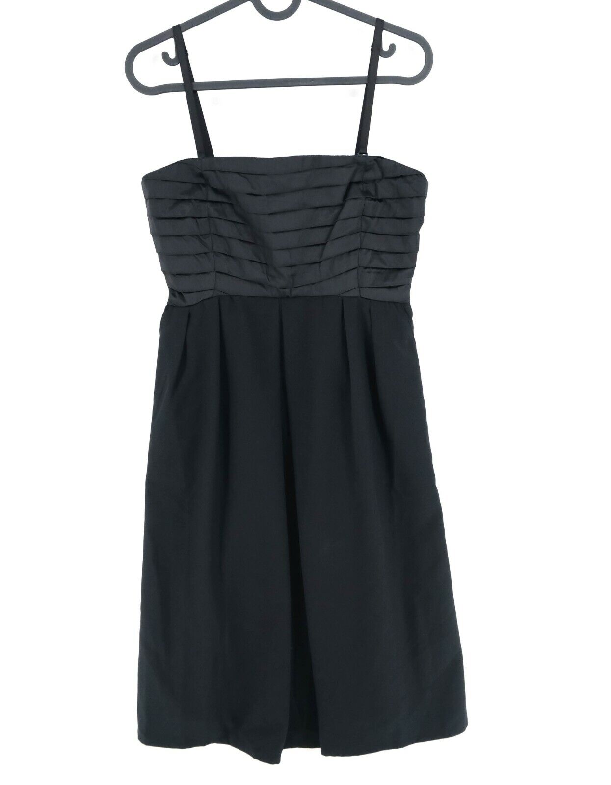 S`NOB Black Sleeveless Square Neck Pleated A Line Dress Size M