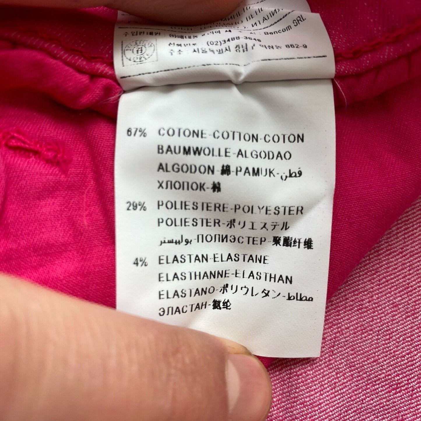 UNITED COLORS OF BENETTON Rosa Rock mit normaler Passform, Größe EU 38 W26 / EU 46 W33