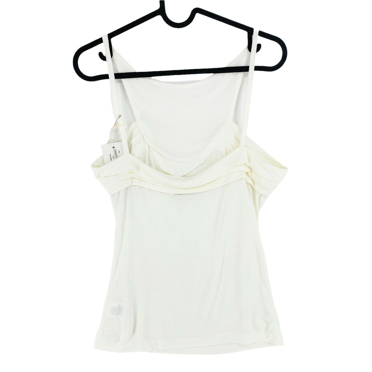 PARAMITA White High Neck Tank Top T Shirt Size S