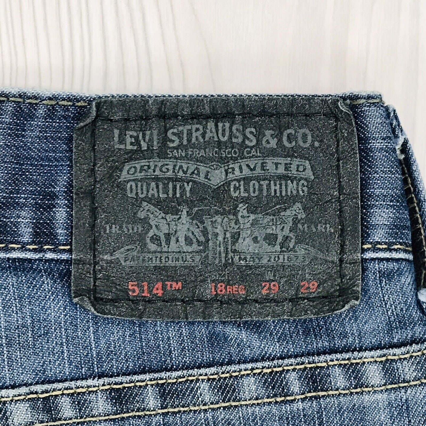 Vintage Levi's 514 Boys Dark Blue Slim Straight Fit Jeans 18 Reg / W29 L29