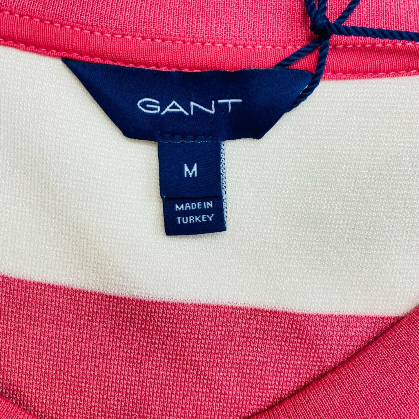 GANT Pink Bar Stripe Jersey T Shirt Crew Neck Dress Size M