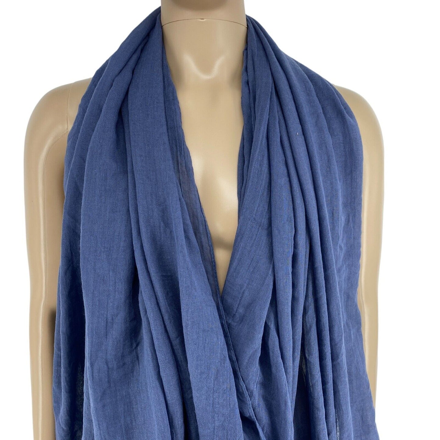 FRANSA Blue Solid Scarf Shawl