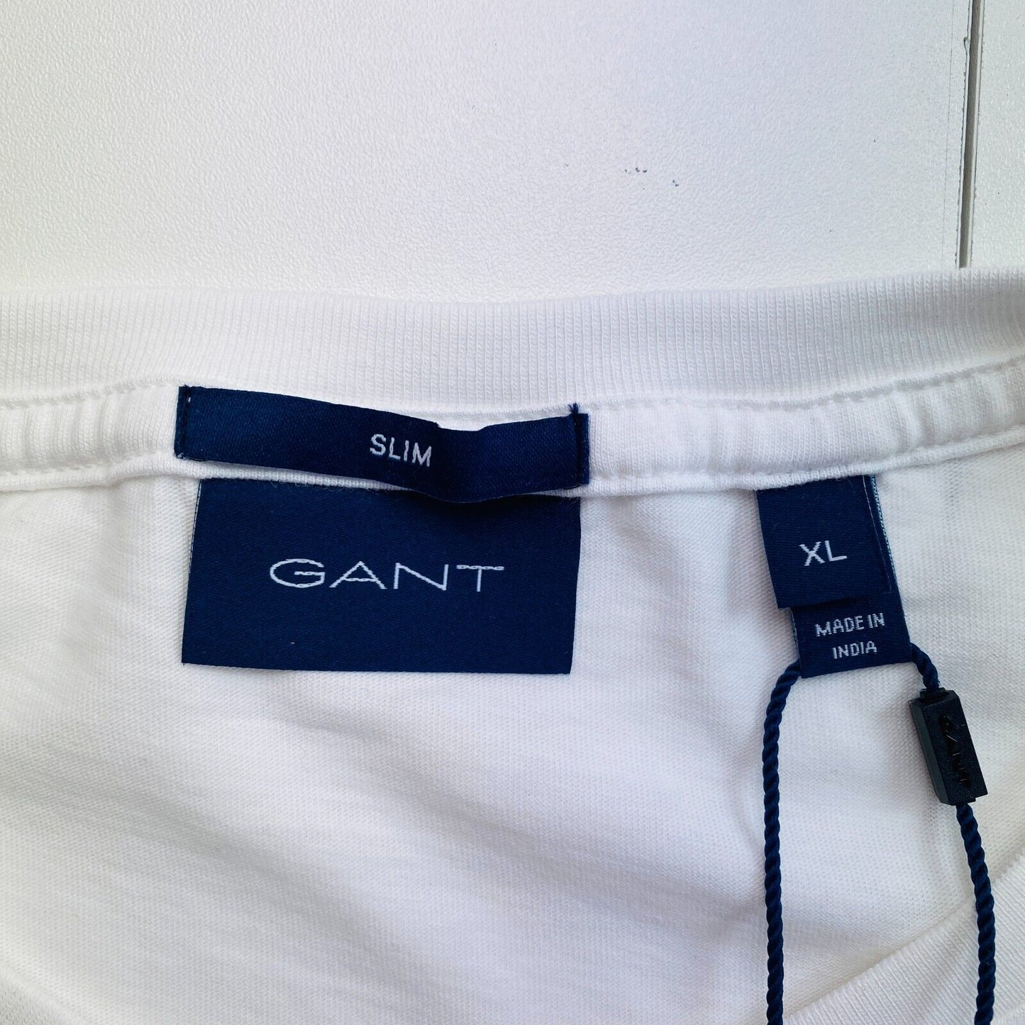 GANT White Original Slim Fit Crew Neck Long Sleeves T Shirt Size XL