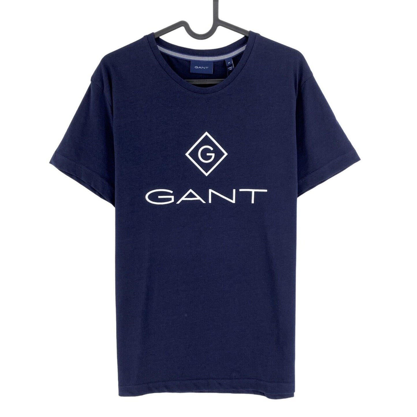 GANT T-Shirt mit Rundhalsausschnitt und Lock-Up-Muster, Marineblau, Größe M