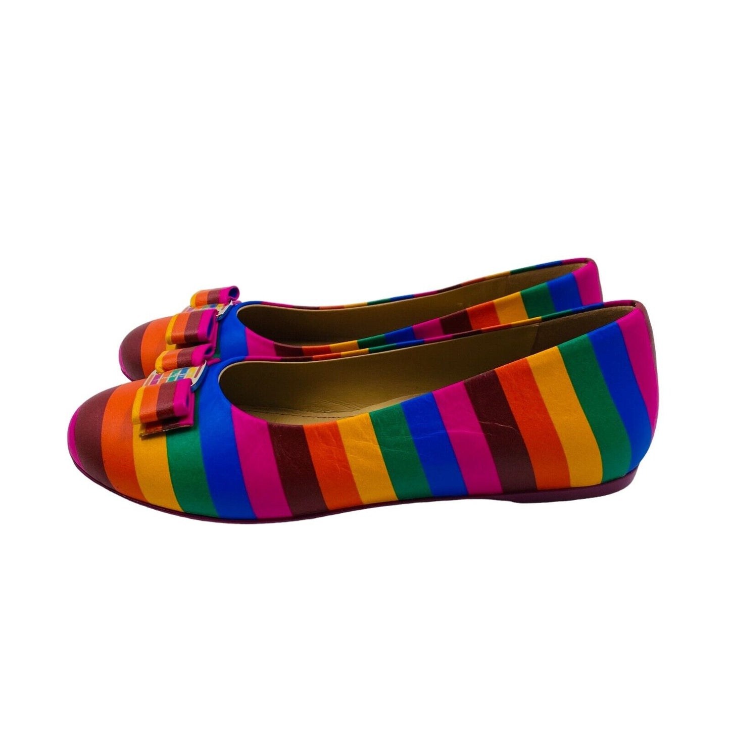 Salvatore Ferragamo Girls Colored Rainbow Min Flat Shoes Size EU 27 UK 9.5