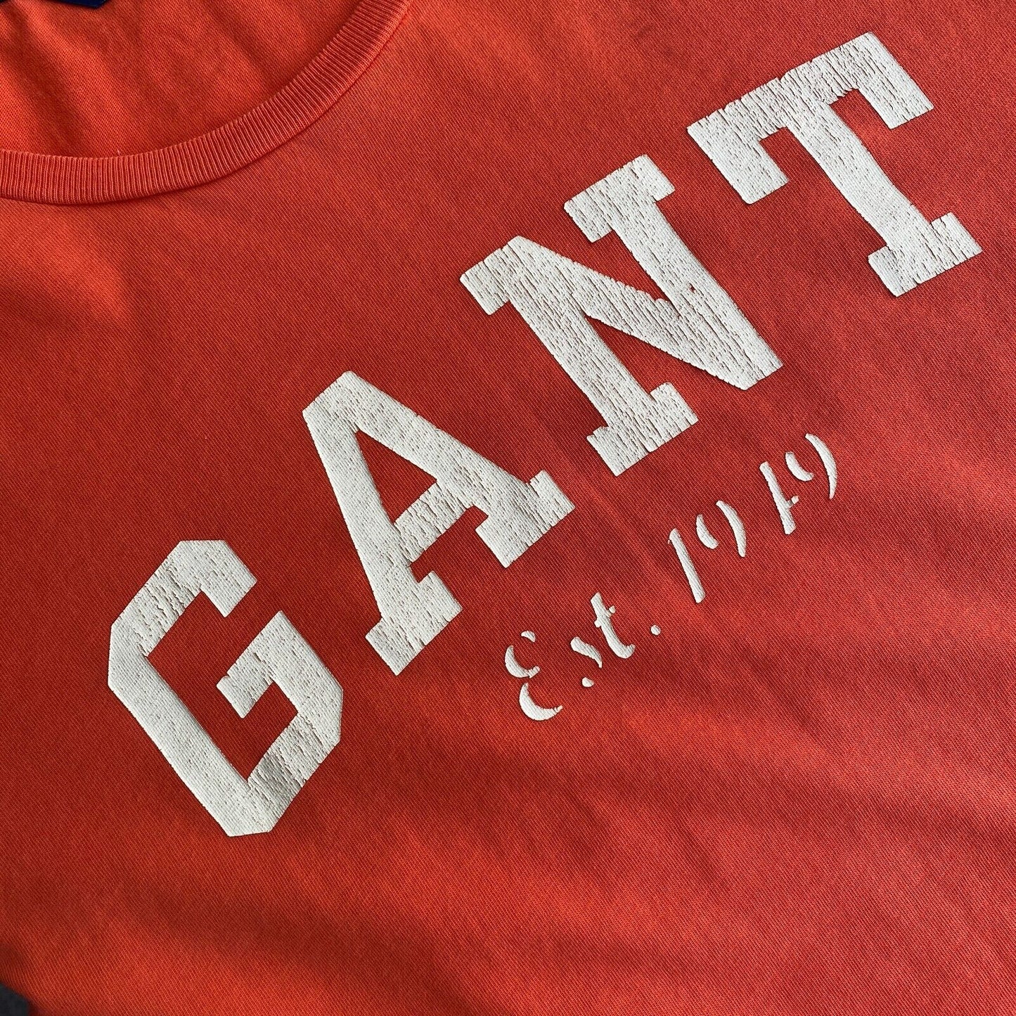 GANT Orange Logo Crew Neck T Shirt Size S