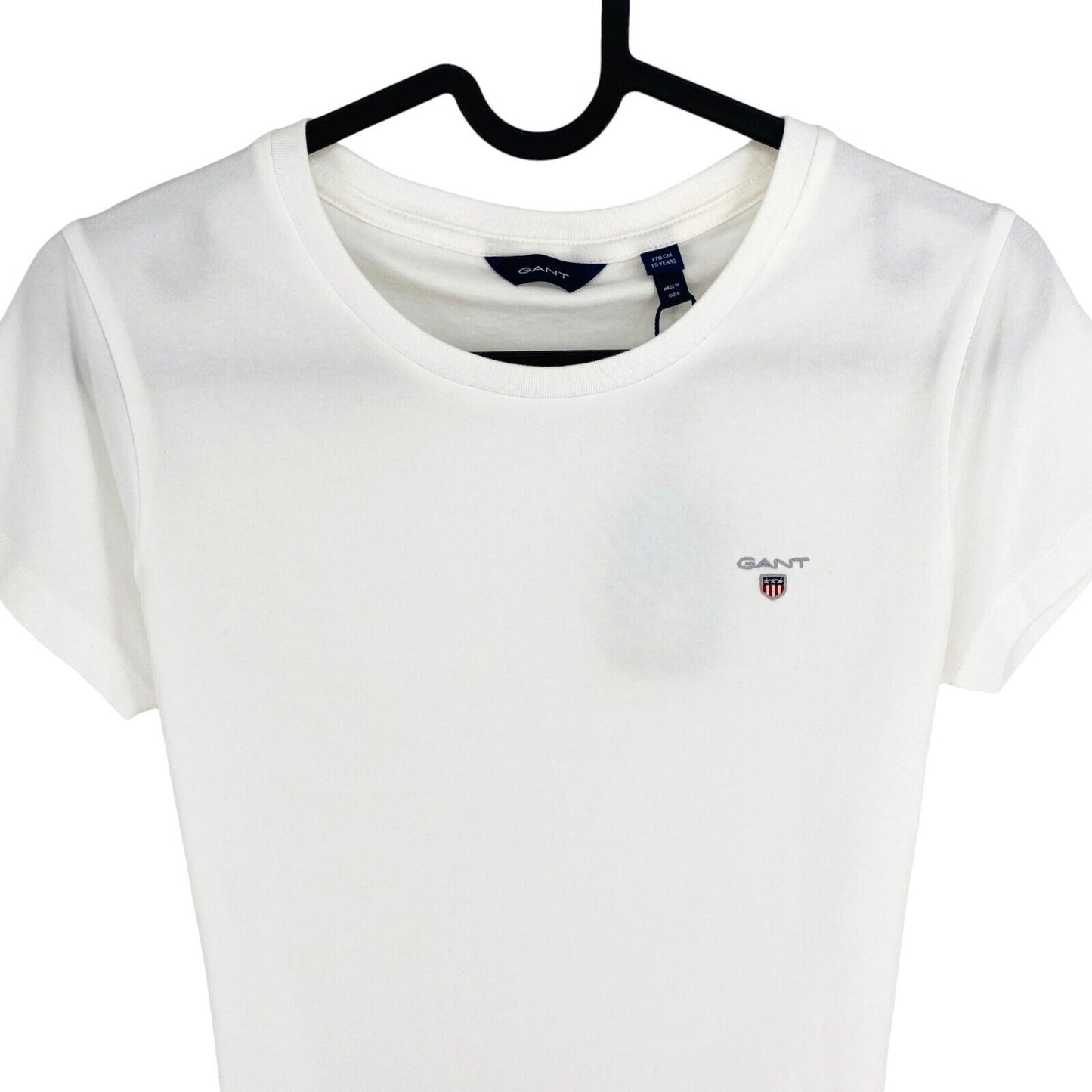 GANT Girls White Fitted Original Crew Neck T-Shirt Size 15 Years 170 cm