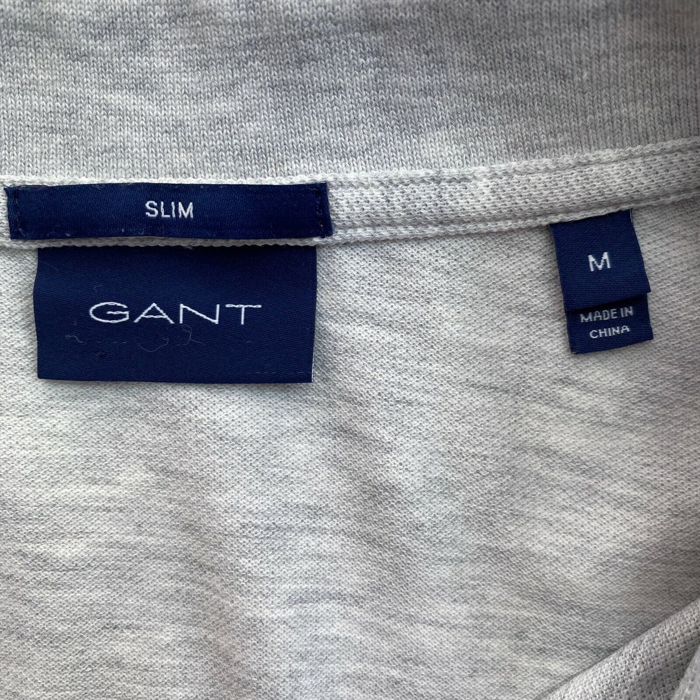 GANT Light Grey Original Slim Pique Rugger Polo Shirt Size M