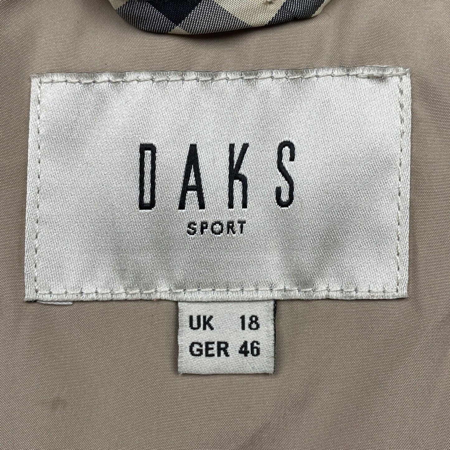 DAKS SPORT Brown Hooded Padded Jacket Coat Size EU 46 UK 18 US 16