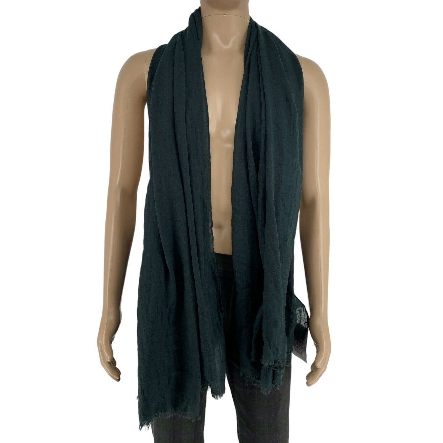 FRANSA Dark Green Solid Scarf Shawl