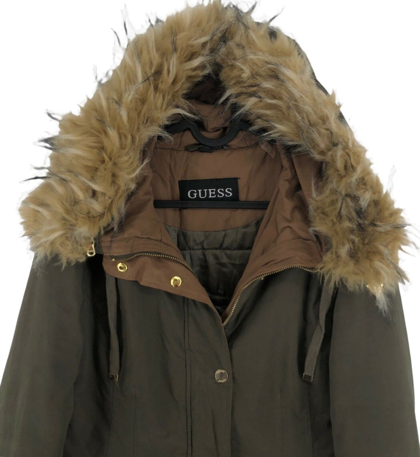 GUESS Green Hooded Padded Parka Coat Jacket Size L