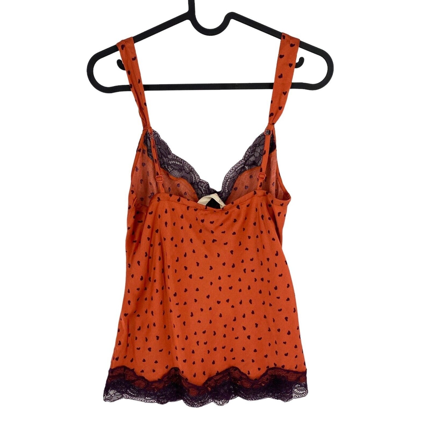 ODD MOLLY Women Dark Orange Hello New Love Slip Tank Top Size 2 / M