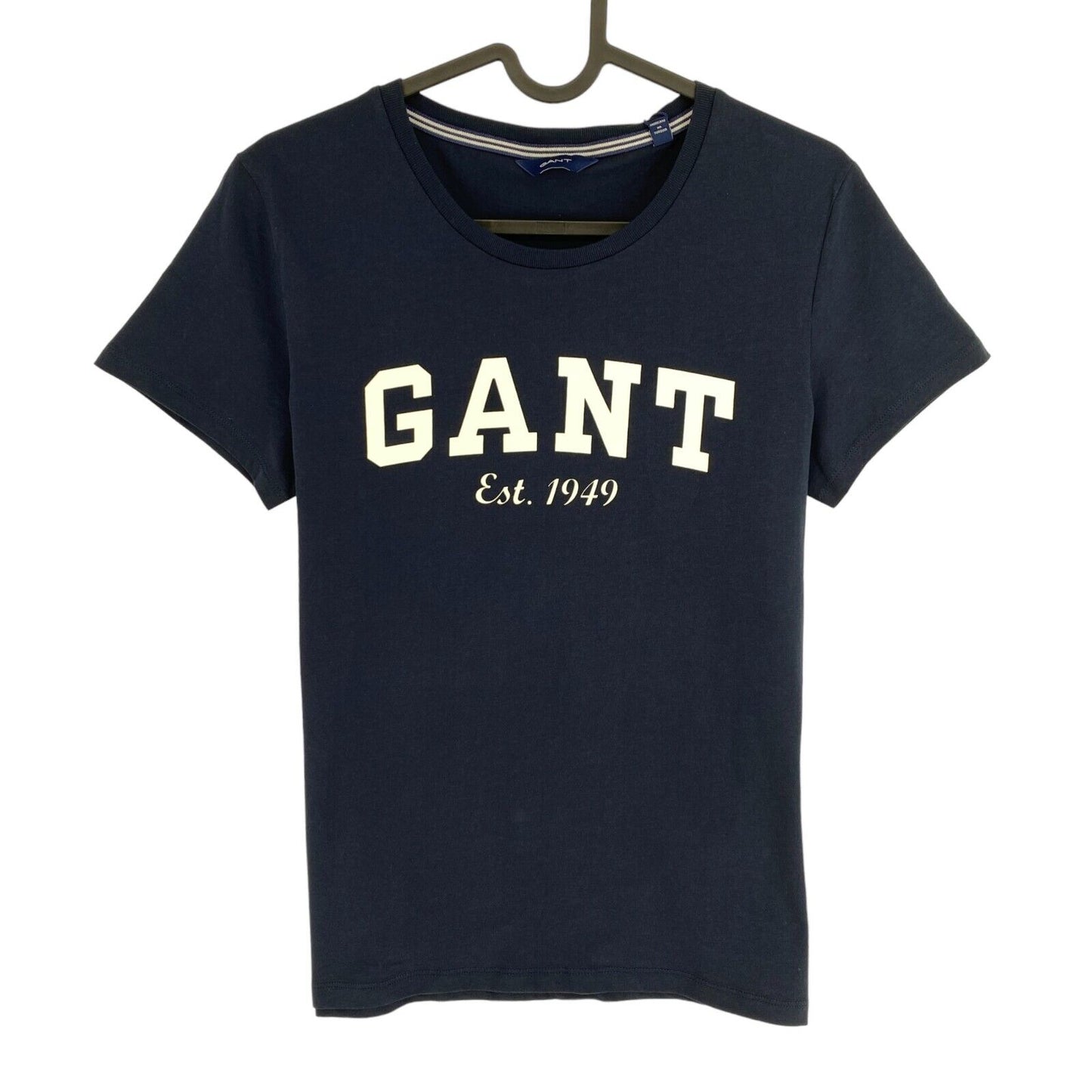 GANT T-Shirt mit Rundhalsausschnitt und Logo, Marineblau, Größe S