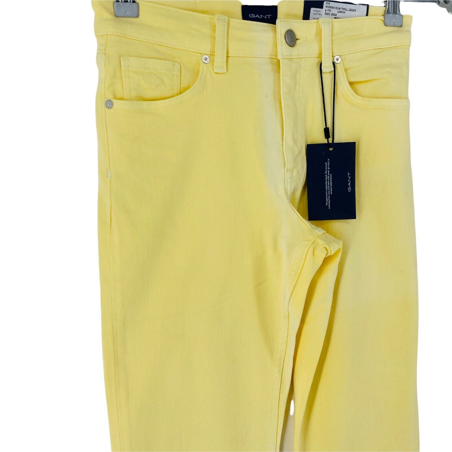 GANT Women Yellow Stretch Mid Rise Slim Tapered Fit Jeans Size W26 L32