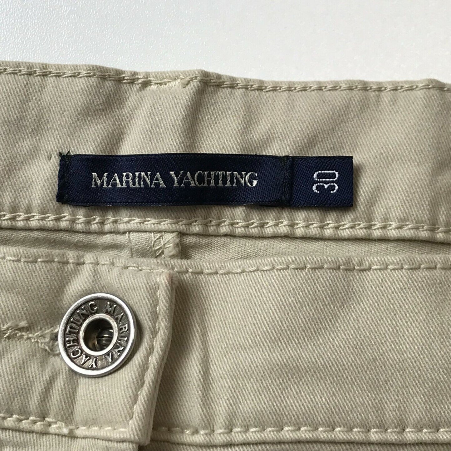 MARINA YACHTING Women Beige Slim Fit Chino Trousers Size W30